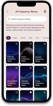 Soul LInk app desktop for frequency wave selection.