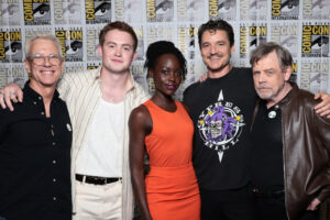 From L to R: Director Chris Sanders, Kit Connor, Lupita Nyong'o, Pedro Pascal, and Mark Hamill.