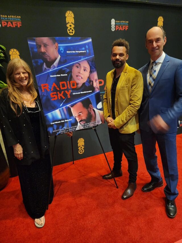co-star Eliza Roberts, director Carlitos Dosouto & co-star Darin Cooper on RS premiere carpet