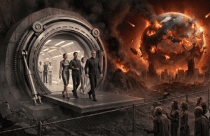 Earth and what is left – The world is a choking, neon-tinged wasteland. Inside, everyone is glued to “The Feed”