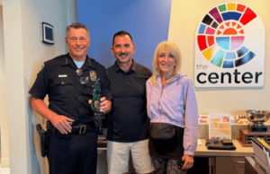 Chief Andy Mills and Cathy Mills receive The Center’s inaugural Allies Award