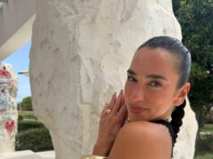 Dua Lipa celebrates her birthday in Alexis Bittar’s signature Molten Gold