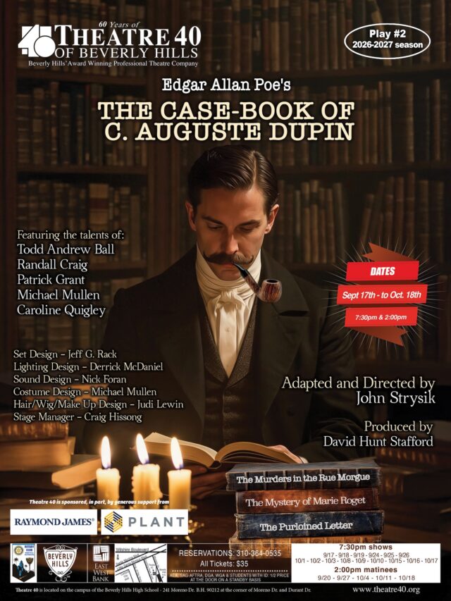 Photo 1 - Before Sherlock Holmes, C. Auguste Dupin set the standard. Now Theatre 40 brings him to the stage