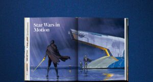 From Norman Rockwell to Star Wars, Lucas Museum and TASCHEN trace the art of visual storytelling An open book displays a two-page spread titled “Star Wars in Motion,” spread from the Lucas Museum of Narrrative Art and TASCHEN publication