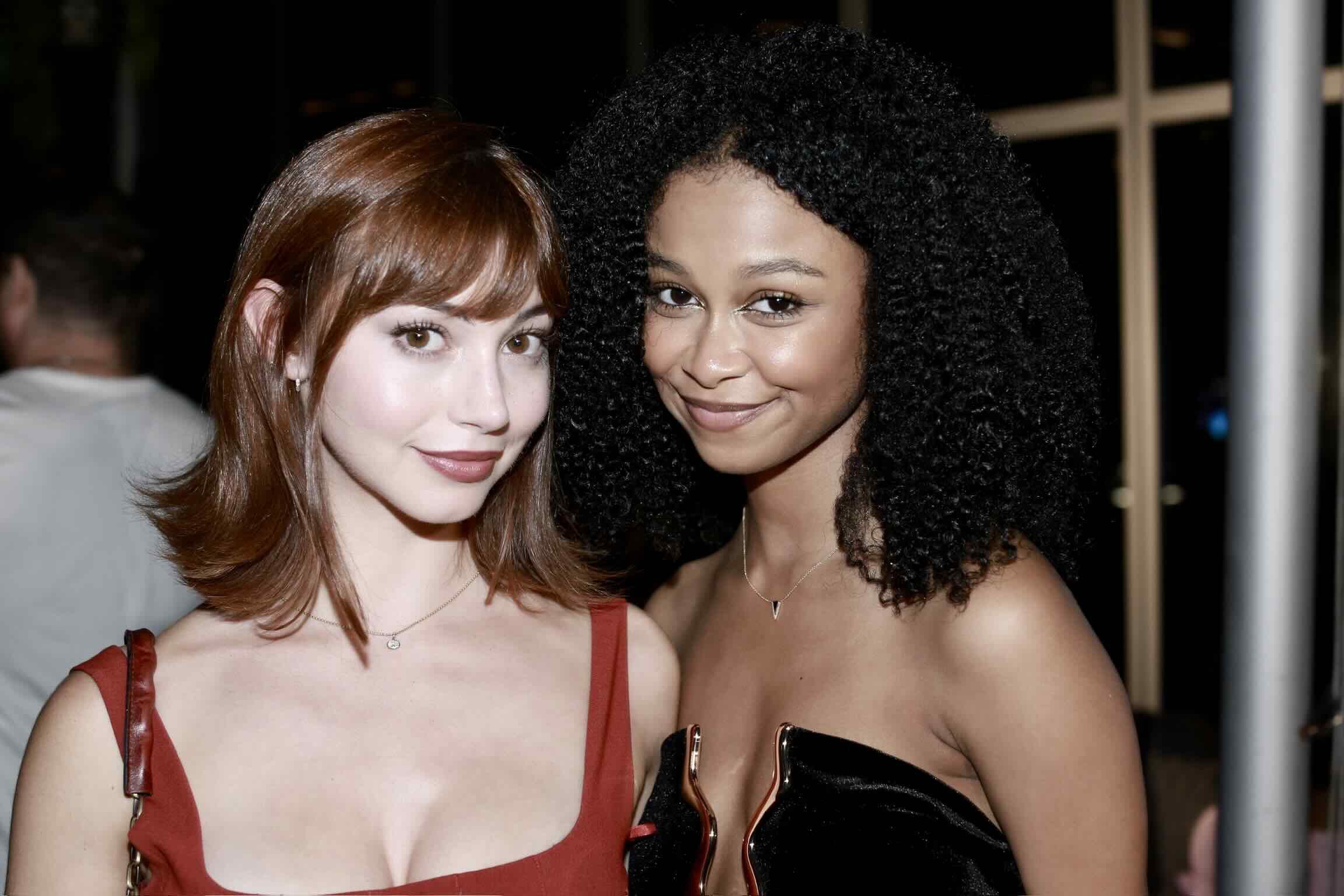 Lauren Donzis, left, and Brianna Reed attend the Emmy Awards after-party at Level 8. Photo by Lan Bui