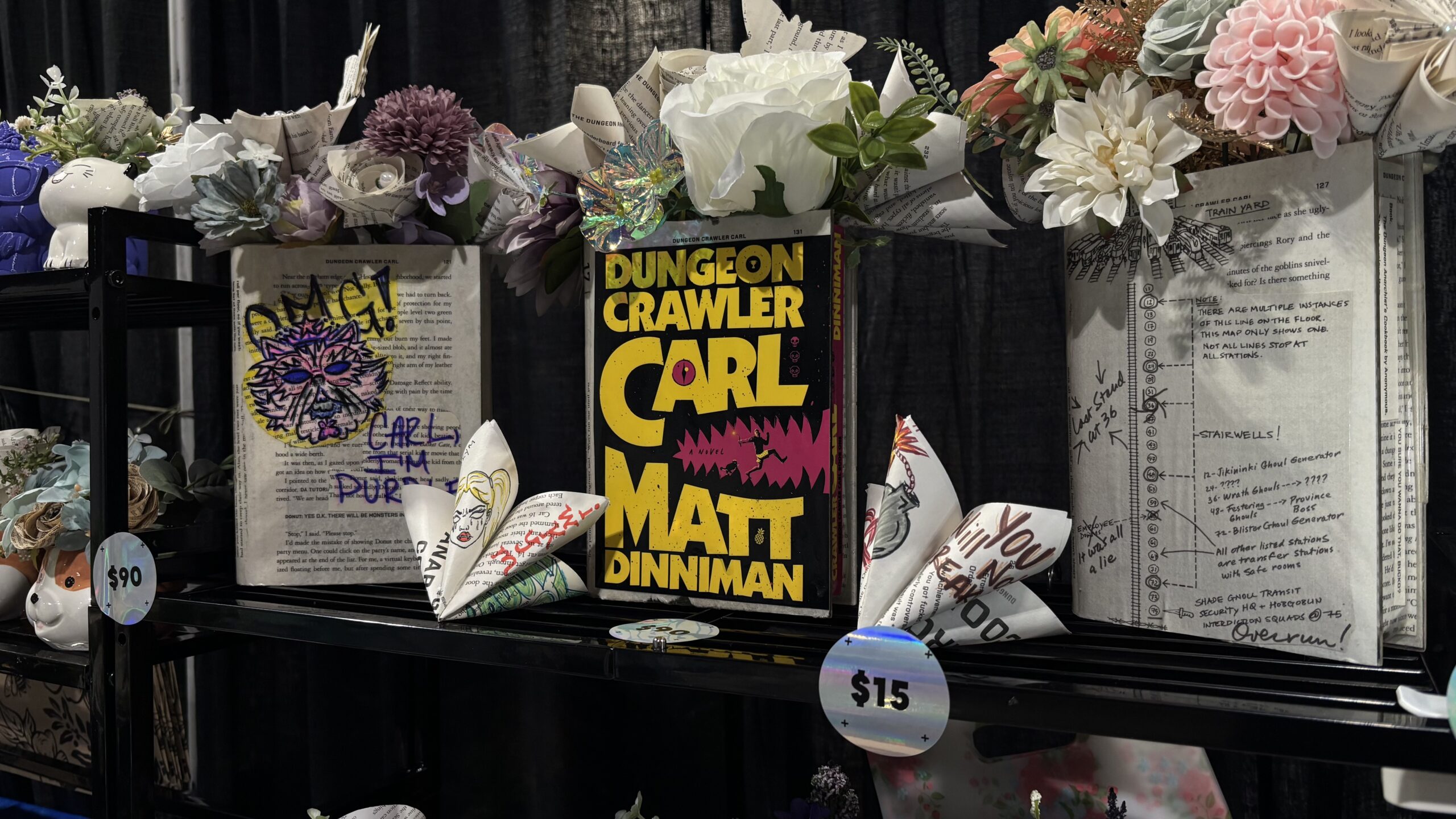 Dungeon Crawler Carl book-flower arrangements