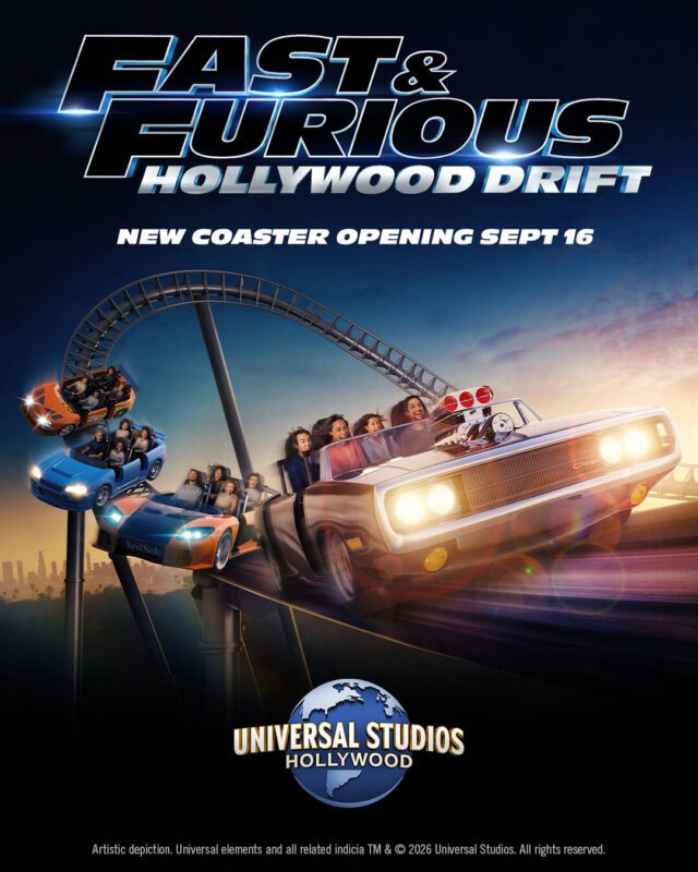 Fast and Furious Hollywood Drift - opening date at USH - key art (vertical)