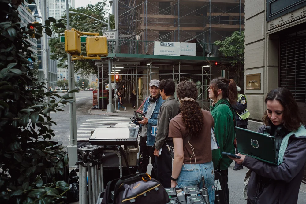 Crew recording a film.