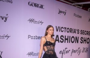 Say Yes brings 1920s Hollywood glamour to Victoria’s Secret Fashion Show after-party A model poses on the pink carpet in a black lace ensemble at the Victoria’s Secret Fashion Show after-party at Say Yes in Hollywood on October 18, 2026.